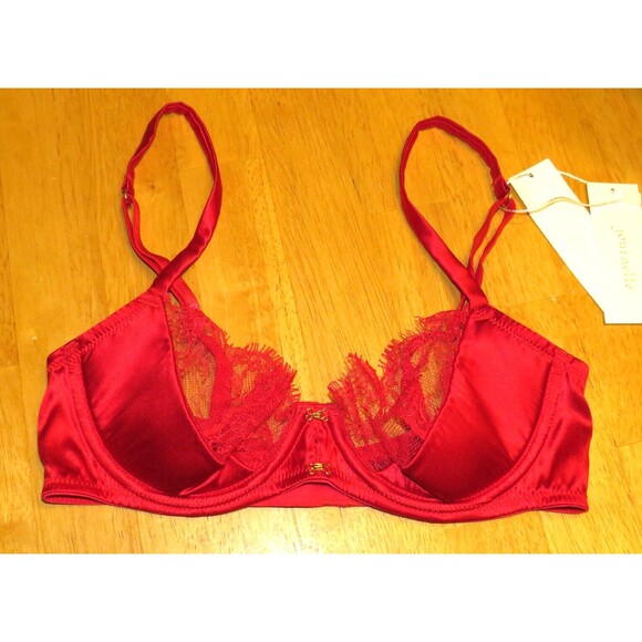 Journelle Veronique Red Low Balconette Bra Size 32C - Picture 2 of 7